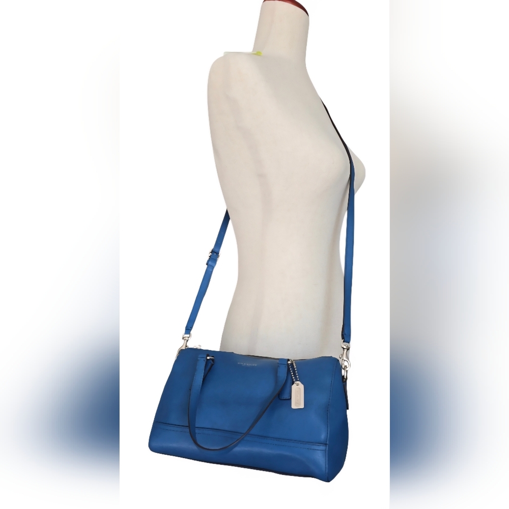 Coach Saffiano Leather Mini Satchel in Blue & matching Wallet VGUC - Picture 5 of 15